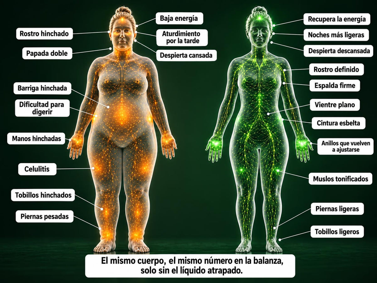 Ilustración: zonas del cuerpo donde se nota la retención de líquidos